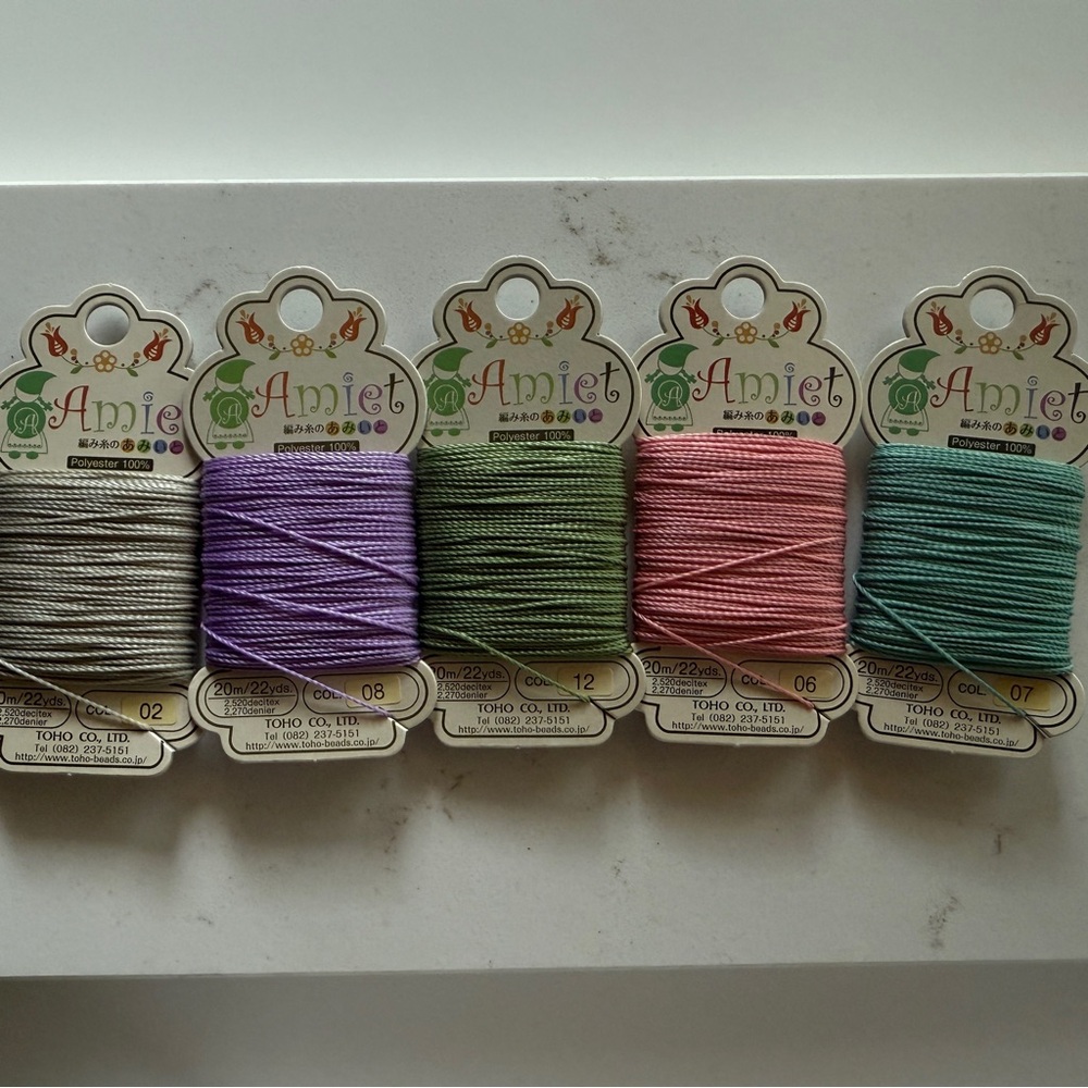 Toho Amiet Unwaxed Polyester Craft Thread Set - Multicolor, Jewelry Knotting